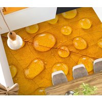 3D Blätter Und Tropfen Wasser Jj4687Ff Boden Tapete Wandmalereien Selbstklebende Abnehmbare Bad Wasserdichtboden Teppich Matte Print Epoxy Küche von ColofulHomeDecors