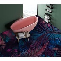 3D Blau Lila Blätter Jj4290Ff Boden Tapete Wandbilder Selbstklebende Abnehmbare Bad Wasserdichtboden Teppich Matte Print Epoxy Küche von ColofulHomeDecors