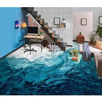 3D Blau Ozean Wasser Kunst Jj4302Ff Boden Tapete Wandbilder Selbstklebende Abnehmbare Bad Wasserdichtboden Teppich Matte Print Epoxy Küche von ColofulHomeDecors