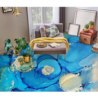 3D Blau Und Gold Kunst Jj4917Ff Boden Tapete Wandbilder Selbstklebende Abnehmbare Bad Wasserdichtboden Teppich Matte Print Epoxy Küche von ColofulHomeDecors