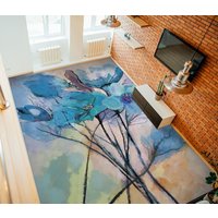 3D Blaue Blume Kunst Jj7438Ff Boden Tapete Wandbilder Selbstklebende Abnehmbare Bad Wasserdichtboden Teppich Matte Print Epoxy Küche von ColofulHomeDecors