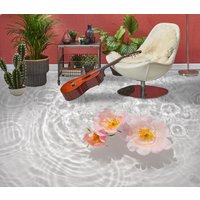 3D Blumen Auf Wasser Jj3006Ff Boden Tapete Wandbilder Selbstklebende Abnehmbare Bad Wasserdichtboden Teppich Matte Print Epoxy Küche von ColofulHomeDecors