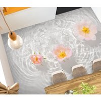 3D Blumen in Klarem Wasser Jj4895Ff Boden Tapete Wandbilder Selbstklebende Abnehmbare Bad Wasserdichtboden Teppich Matte Print Epoxy Küche von ColofulHomeDecors