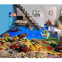 3D Crimson Little Fish Jj4225Ff Boden Tapete Wandbilder Selbstklebende Abnehmbare Bad Wasserdichtboden Teppich Matte Print Epoxy Küche von ColofulHomeDecors