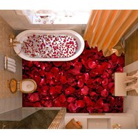 3D Crimson Rose Blütenblätter Jj4818Ff Boden Tapete Wandbilder Selbstklebende Abnehmbare Bad Wasserdichtboden Teppich Matte Print Epoxy Küche von ColofulHomeDecors