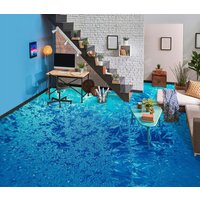 3D Dunkel Blau Eis Kunst Jj7414Ff Boden Tapete Wandbilder Selbstklebende Abnehmbare Bad Wasserdichtboden Teppich Matte Print Epoxy Küche von ColofulHomeDecors