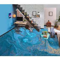3D Dunkelblau Textur Jj7283Ff Boden Tapete Wandbilder Selbstklebende Abnehmbare Bad Wasserdichtboden Teppich Matte Print Epoxy Küche von ColofulHomeDecors