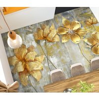 3D Edle Goldene Blumen Jj7402Ff Boden Tapete Wandbilder Selbstklebende Abnehmbare Bad Wasserdichtboden Teppich Matte Print Epoxy Küche von ColofulHomeDecors