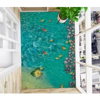 3D Einsame Wasser Maiglöckchen Jj4410Ff Boden Tapete Murals Selbstklebende Abnehmbare Bad Wasserdichtboden Teppich Matte Print Epoxy Küche von ColofulHomeDecors