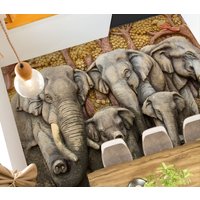 3D Elefant Familie Jj4585Ff Boden Tapete Wandbilder Selbstklebende Abnehmbare Bad Wasserdichtboden Teppich Matte Print Epoxy Küche von ColofulHomeDecors