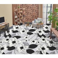 3D Elegante Blumen Umriss Jj7220Ff Boden Tapete Wandbilder Selbstklebende Abnehmbare Bad Wasserdichtboden Teppich Matte Print Epoxy Küche von ColofulHomeDecors