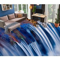 3D Fantasy Blau Wasserfall Jj5230Ff Boden Tapete Wandbilder Selbstklebende Abnehmbare Bad Wasserdichtboden Teppich Matte Print Epoxy Küche von ColofulHomeDecors