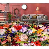 3D Farbige Blume Kunst Jj7137Ff Boden Tapete Wandbilder Selbstklebende Abnehmbare Bad Wasserdichtboden Teppich Matte Print Epoxy Küche von ColofulHomeDecors