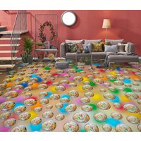 3D Farbige Wasser Tropfen Kunst Jj5009Ff Boden Tapete Wandbilder Selbstklebende Abnehmbare Bad Wasserdichtboden Teppich Matte Print Epoxy Küche von ColofulHomeDecors