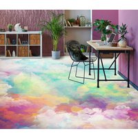 3D Farbige Wolke Malerei Jj5329Ff Boden Tapete Wandbilder Selbstklebende Abnehmbare Bad Wasserdichtboden Teppich Matte Print Epoxy Küche von ColofulHomeDecors
