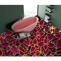 3D Fuchsia Blätter Jj4663Ff Boden Tapete Wandbilder Selbstklebende Abnehmbare Bad Wasserdichtboden Teppich Matte Print Epoxy Küche von ColofulHomeDecors