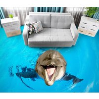 3D Glücklich Dolphin Record Jj5257Ff Boden Tapete Wandbilder Selbstklebende Abnehmbare Bad Wasserdichtboden Teppich Matte Print Epoxy Küche von ColofulHomeDecors