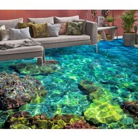 3D Grüne Steine Im Meer Jj4331Ff Boden Tapete Wandbilder Selbstklebende Abnehmbare Bad Wasserdichtboden Teppich Matte Print Epoxy Küche von ColofulHomeDecors