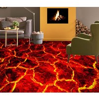 3D Hot Red Lava Jj4861Ff Boden Tapete Wandbilder Selbstklebende Abnehmbare Bad Wasserdichtboden Teppich Matte Print Epoxy Küche von ColofulHomeDecors