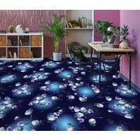 3D Kleine Lila Blumen Jj4675Ff Boden Tapete Wandbilder Selbstklebende Abnehmbare Bad Wasserdichtboden Teppich Matte Print Epoxy Küche von ColofulHomeDecors