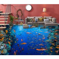 3D Lebendige Ozean Fisch Jj4667Ff Boden Tapete Wandbilder Selbstklebende Abnehmbare Bad Wasserdichtboden Teppich Matte Print Epoxy Küche von ColofulHomeDecors