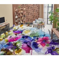 3D Misty Farbige Blumen Jj4877Ff Boden Tapete Wandbilder Selbstklebende Abnehmbare Bad Wasserdichtboden Teppich Matte Print Epoxy Küche von ColofulHomeDecors