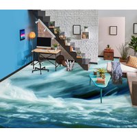 3D Riesige Wellen Jj4450Ff Boden Tapete Wandbilder Selbstklebende Abnehmbare Bad Wasserdichtboden Teppich Matte Print Epoxy Küche von ColofulHomeDecors