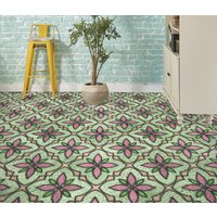 3D Rosa Und Grün Blumen Jj4981Ff Boden Tapete Wandbilder Selbstklebende Abnehmbare Bad Wasserdichtboden Teppich Matte Print Epoxy Küche von ColofulHomeDecors