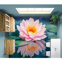 3D Rosa Wasser Lily Dream Jj4742Ff Boden Tapete Wandbilder Selbstklebende Abnehmbare Bad Wasserdichtboden Teppich Matte Print Epoxy Küche von ColofulHomeDecors