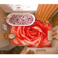 3D Rose Und Wasser Tropfen Jj5037Ff Boden Tapete Wandbilder Selbstklebende Abnehmbare Bad Wasserdichtboden Teppich Matte Print Epoxy Küche von ColofulHomeDecors