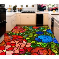3D Rote Blume Kunst Malerei Jj5017Ff Boden Tapete Wandbilder Selbstklebende Abnehmbare Bad Wasserdichtboden Teppich Matte Print Epoxy Küche von ColofulHomeDecors