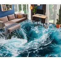 3D Schockiert Blaues Meer Jj7114Ff Boden Tapete Wandbilder Selbstklebende Abnehmbare Bad Wasserdichtboden Teppich Matte Print Epoxy Küche von ColofulHomeDecors