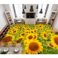 3D Sommer Sonnenblumen Jj4389Ff Boden Tapete Wandbilder Selbstklebende Abnehmbare Bad Wasserdichtboden Teppich Matte Print Epoxy Küche von ColofulHomeDecors