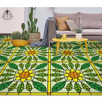 3D Sonnenblume Malerei Jj4939Ff Boden Tapete Wandbilder Selbstklebende Abnehmbare Bad Wasserdichtboden Teppich Matte Print Epoxy Küche von ColofulHomeDecors