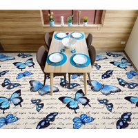 3D Spaß Blau Schmetterlinge Jj4242Ff Boden Tapete Wandbilder Selbstklebende Abnehmbare Bad Wasserdichtboden Teppich Matte Print Epoxy Küche von ColofulHomeDecors