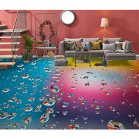 3D Unregelmäßige Tröpfchen Jj4957Ff Boden Tapete Wandbilder Selbstklebende Abnehmbare Bad Wasserdichtboden Teppich Matte Print Epoxy Küche von ColofulHomeDecors