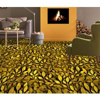 3D Vintage Goldene Blätter Jj5178Ff Boden Tapete Wandbilder Selbstklebende Abnehmbare Bad Wasserdichtboden Teppich Matte Print Epoxy Küche von ColofulHomeDecors