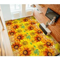 3D Warme Chrysanthemen Jj4883Ff Boden Tapete Wandbilder Selbstklebende Abnehmbare Bad Wasserdichtboden Teppich Matte Print Epoxy Küche von ColofulHomeDecors