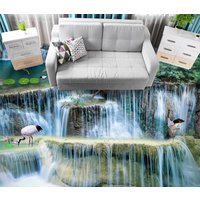 3D Wasserfall Und Kran Jj8039Ff Boden Tapete Wandbilder Selbstklebende Abnehmbare Bad Wasserdichtboden Teppich Matte Print Epoxy Küche von ColofulHomeDecors