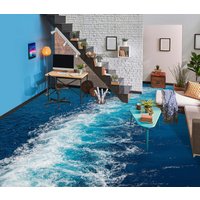 3D Wave Guide Jj4459Ff Boden Tapete Wandbilder Selbstklebende Abnehmbare Bad Wasserdichtboden Teppich Matte Print Epoxy Küche von ColofulHomeDecors