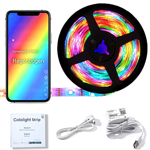 Cololight LED STRIP 30 - RGB Leuchtstreifen, WLAN, kompatibel mit Apple Homekit, Alexa, Google Home, jede LED andere Farbe (30 LEDs pro Meter, Starter Set 2m) von Cololight