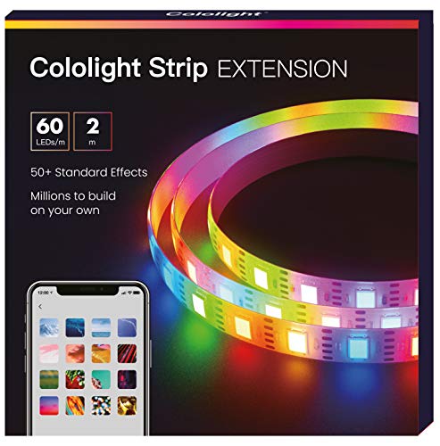 Cololight LED STRIP 60 - Cololight LED STRIP 60 - RGB Leuchtstreifen, WLAN, kompatibel mit Apple Homekit, Alexa, Google Home, jede LED andere Farbe (60 LEDs pro Meter, 2m Verlängerung) von Cololight