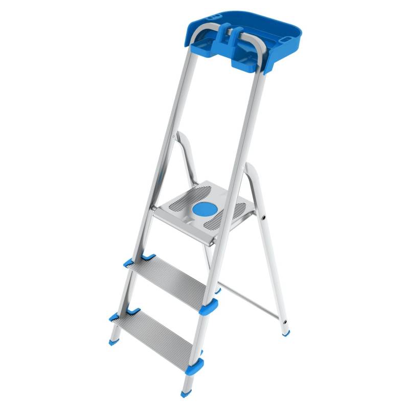 Colombo ATLANTICA - Trittleiter 3 Stufen, Klappleiter Alu, Extragroßer Stufe 12cm, Stufenleiter, mit Ablageschale, Max. Belastbar 150kg, Aluminium Colombo ATLANTICA - Trittleiter 3 Stufen, Klappleiter Alu, Extragroßer Stufe 12cm, Stufenleiter, mit Ablageschale, Max. Belastbar 150kg, Aluminium von Colombo
