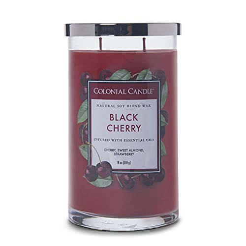 Colonial Candle Große Duftkerze im Glas mit Deckel | Black Cherry | Duftkerze Kirsche | Kerzen mit mehreren Dochten | Kerzen lange Brenndauer (60h) | Kerzen Rot (538g) von Colonial Candle