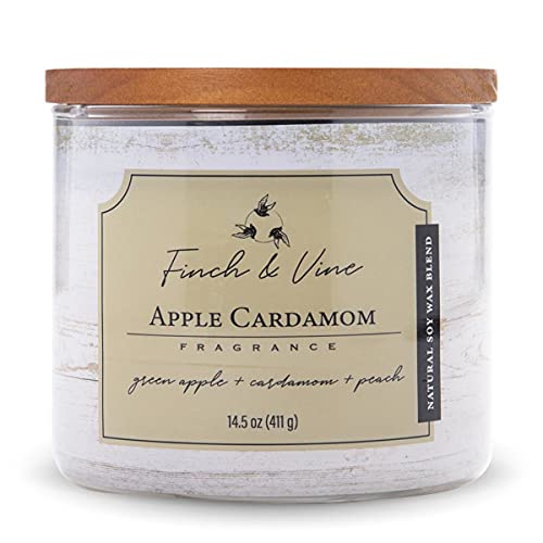 Colonial Candle Duftkerze im Glas mit Deckel | Apple Cardamom | Duftkerze Apfel | Kerze 3 Docht | Kerzen lange Brenndauer (60h) | Kerze Weiß (411g) von Colonial Candle