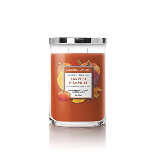 Colonial Candle Duftkerze im Glas | Harvest Pumpkin (311g) | Duftkerze Herbst | Duftkerze Pumpkin | Kerze im Glas | Kerze mit 2 Dochten | Pumpkin Candle von Colonial Candle