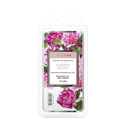 Colonial Candle Duftwachs für Dein Zuhause - Garden Peony (77g) - Der Blumenduft für Deine Duftlampe - Duftwachs-Melts mit je 4h Pro Block - Sojawachsmischung von Colonial Candle