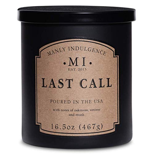 Manly Indulgence Duftkerze im Glas - Last Call (467g) - Der einladende Duft für dein Zuhause - Brenndauer bis zu 60h von Colonial Candle