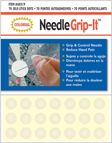 Colonial Needle Grip-It Flexible Selbstklebende Punkte - 70/Pkg - Handnähen, Quilten, Kreuzstich und mehr - Kunststoff - Scharf - Nähhilfe - NeedleGrip It Punkte - Nadel von Colonial Needle