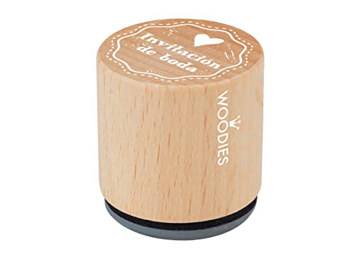 Stempel aus Holz und Gummi, Hochzeitseinladung, Durchmesser 33 x 30 mm. von INNSPIRO